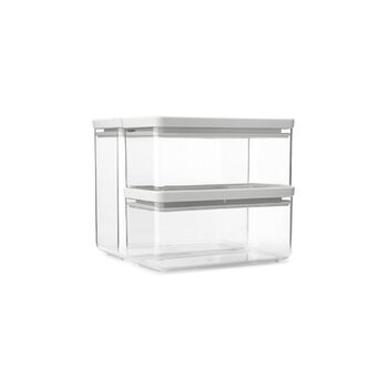 Штабелювані контейнери, набір з 2 шт. 1,5 л та 3,5 л Герметичні контейнери для зберігання із силіконовою кришкою для кухні Для сухих та вологих продуктів, цукру, борошна Світло-сірий