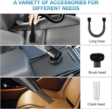 Ручний пилосос Акумуляторний ручний пилосос Акумулятор 8500Pa Міні портативний акумуляторний автомобільний пилосос зі світлодіодни