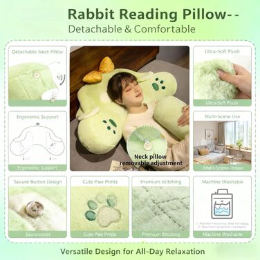 Самозігрівальна плюшева подушка для читання, 75 x 50 см, спинка ліжка з підлокітником, тепла подушка для зими, затишна м&39яка подушка для дітей, велика подушка для спини дивана, прикраса для автомобіля (рожева троянда)