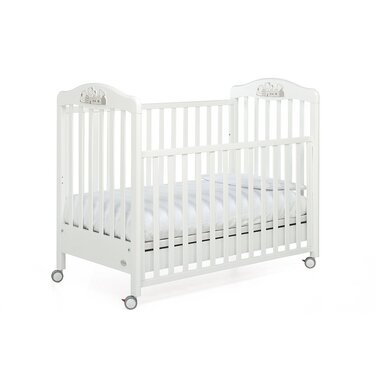 Ліжечко з регульованою бічною стінкою, 131 x 73 x 108 см, 27 кг, біле