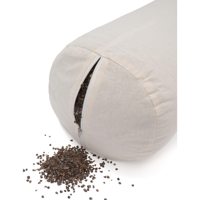 Йогабокс Йогаболстер, регіонального виробництва, для Інь-йоги, Ø22 см, йога-рол з гречаною лушпинням, чохол, що прається, зі 100 бавовни, йога-рол для відновлювальної йоги, пісок