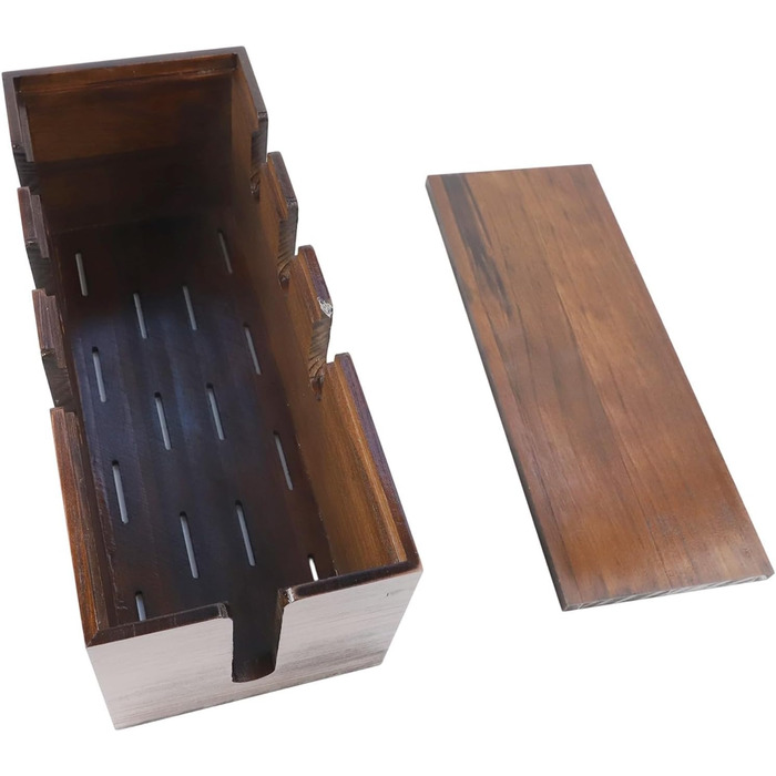 Дерев&39яна коробка для зберігання кабелів з відкритою конструкцією для організації проводів, телевізійних приставок та невеликих електронних пристроїв вдома або в офісі (темно-коричнева)