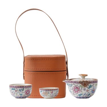 Китайський дорожній чайний набір, чайник Гунфу Ча з ситечком, порцеляновий чайний сервіз для дому та подорожей