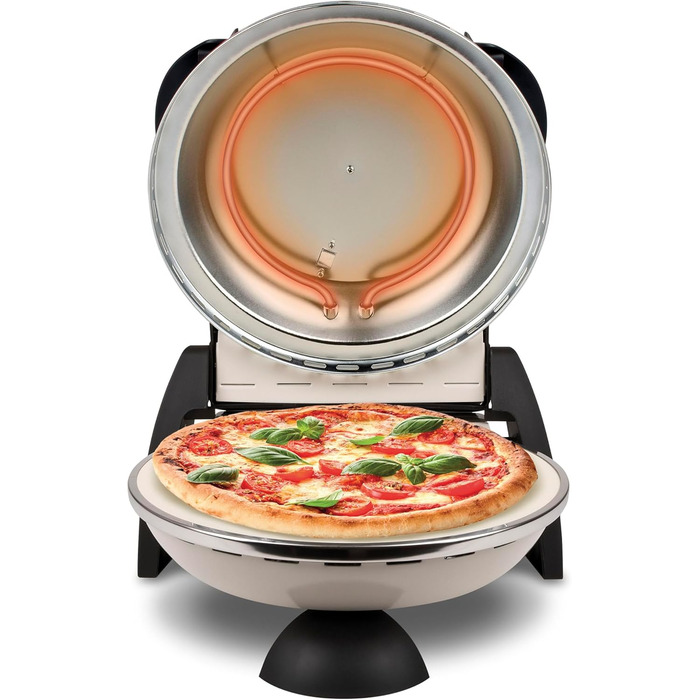 Електрична піч для піци G3Ferrari Delizia G1000617 Icy Cream - обмежена серія - до 400 градусів з вогнетривким натуральним каменем/піцою та багато іншого. за 3 хвилини / також для столу та саду
