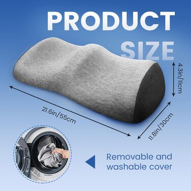 Ергономічна подушка для ніг/валик для колін для сну, подушка для ніг з піни з ефектом пам&39яті для підняття ніг, подушка для підняття ніг з пральним, дихаючим, гіпоалергенним чохлом