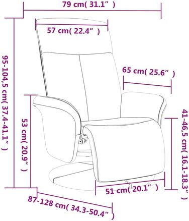 Крісло-реклайнер vidaXL, обертове крісло зі спинкою та підставкою для ніг, крісло для телевізора з функцією відкидання, шезлонг, м&39яке крісло, темно-сіра тканина