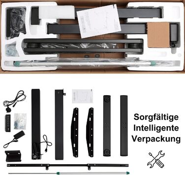 Стіл Flamaker з регулюванням висоти, електрична рама столу, 2-рівневе телескопічне регулювання висоти з пам&39яттю (чорний)