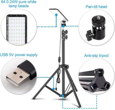 Яскравий світлодіодний ліхтар, регульований кемпінговий ліхтар, 23,23 x 2,95 x 2,95 дюйма, рибальський ліхтар, телескопічна підставка, ліхтар для зовнішньої майстерні з портативною конструкцією, гаражний намет з розсувним тентом для патіо