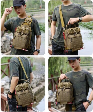 Сумки для риболовлі Lixada Сумка для зберігання рибальських снастей, сумка через плече Рибальське спорядження, зберігання вудилищ, сумка для інструментів для риболовлі, походів, полювання, кемпінгу та для кемпінгу