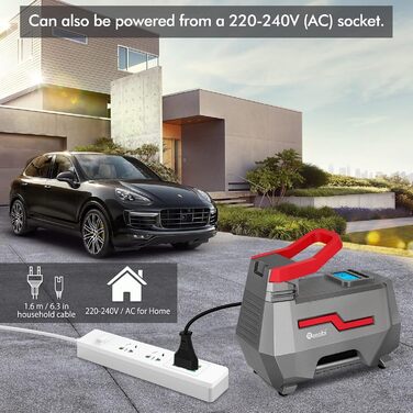 Портативний компресор REESIBI 10 бар, з цифровим дисплеєм, підключення 12В 230В для транспортного засобу/автомобіля