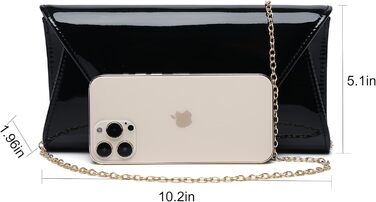 Жіноча лакована сумочка-клатч для вечірок, чорна