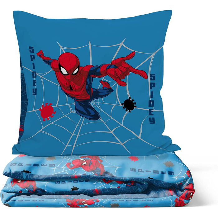 Комплект дитячої постільної білизни Marvel Spiderman Spidery Faces 100 бавовна односпальне ліжко 135x200 см - підодіяльник наволоч