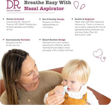 Доктор Назальний аспіратор Rose для дитини Дитячий назальний аспіратор і присоска Booger Pear Sucker Baby Назальний аспіратор для