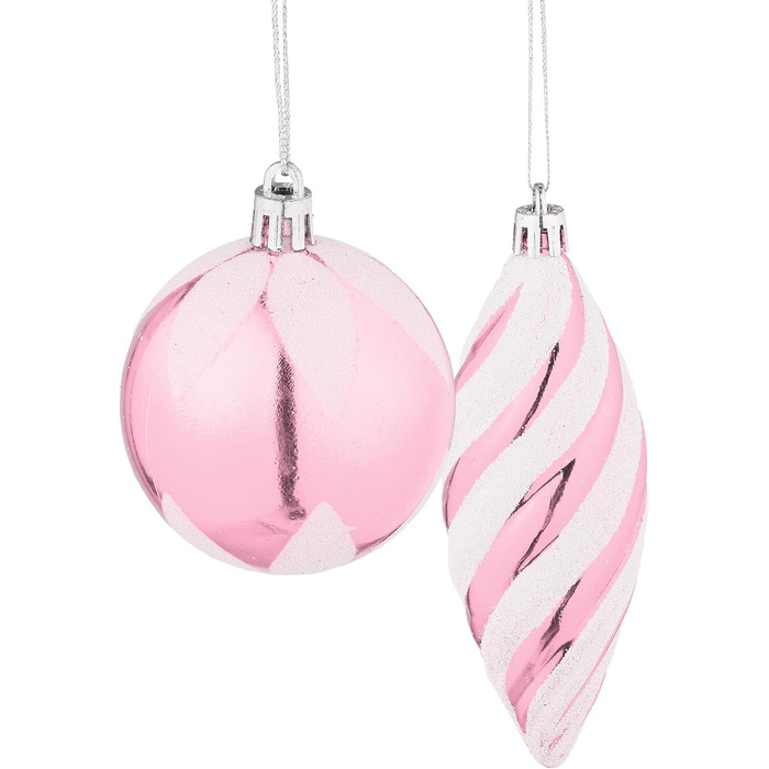 Різдвяні кульки набір із 72 шт рожеві Relaxdays