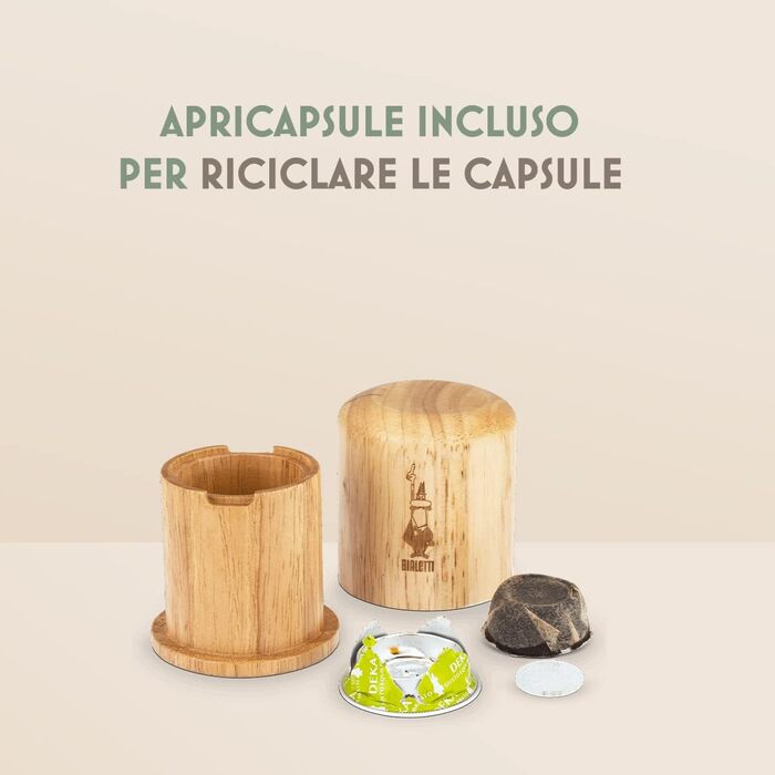 Кавоварка еспресо для алюмінієвих капсул, суперкомпактна, резервуар на 500 мл, 50 відсотків переробленого пластику, темно-коричневий