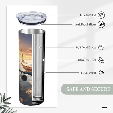 Кухоль об&39ємом 590 мл з прямою трубочкою, літаки злітають, дорожній кухоль з принтом, підходить для кемпінгу, офісу та дому.