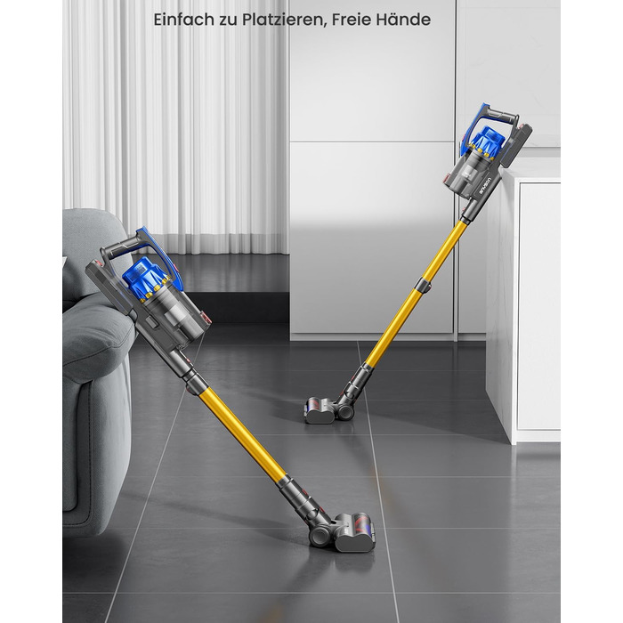 Акумуляторний пилосос Anyson, 45KPA/550 Вт, час роботи 60 хвилин, подвійна ручка, 1,5 л пилосос, OLED-дисплей для твердої підлоги/