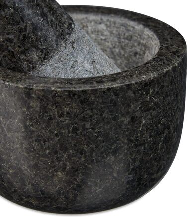 Гранітний розчин Relaxdays з товкачиком, міцний і довговічний, спеції, трави, полірований кам'яний розчин, Ø 8,5 см, V 100 мл, сір