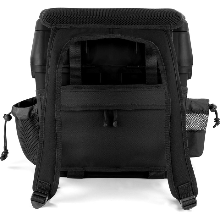 Рибальський чохол-сидіння, рибальський чохол-сидіння, рибальський рюкзак, рибальська сумка, рибальський кейс, рибальський чохол з 4 ящиками для снастей, колір темно-чорний