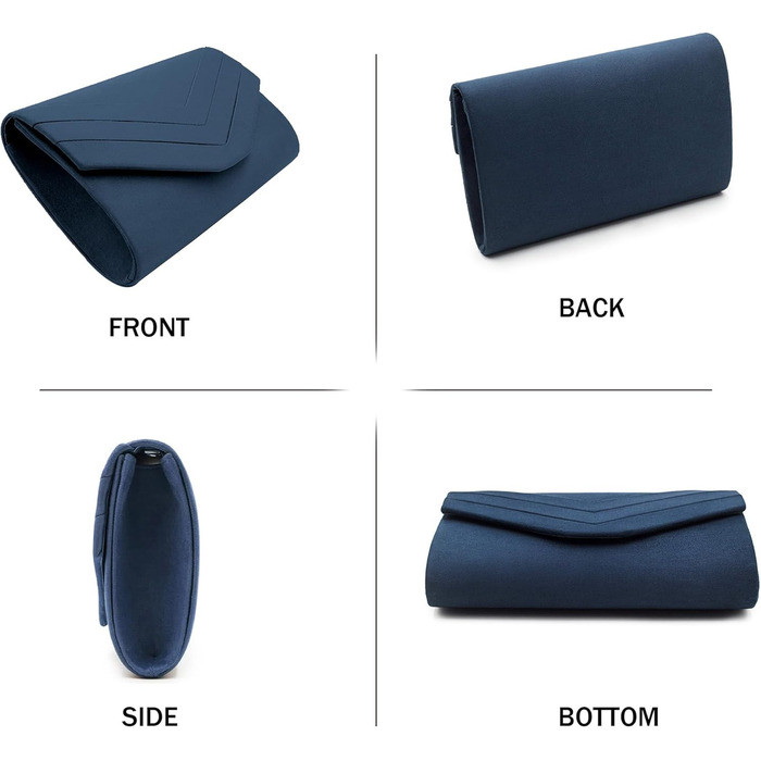 Клатч Milisente для жінок, замшевий клатч, для весілля, сумка на ланцюжку, сумка через плече, вечірня сумочка темно-синього кольору