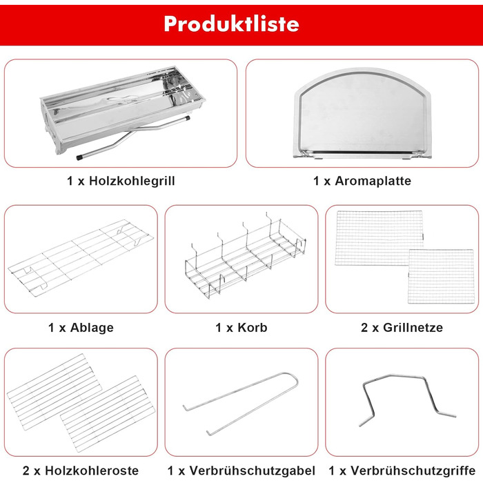 Переносний вугільний гриль 100 см з решіткою для шашлику та барбекю для саду, кемпінгу, тераси Складаний гриль для пікніка з нержавіючої сталі