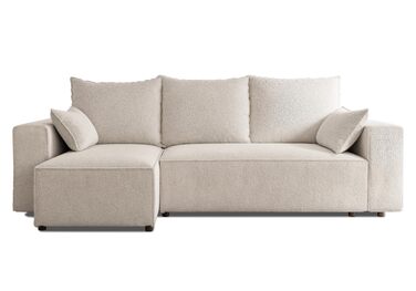 Кутовий диван з функцією сну Tobi 246x145 см - Диван - Диван з ящиком для зберігання - Кутовий диван - L-подібний - Диван-ліжко - Диван-ліжко з ящиком для зберігання - Універсальний (Centaur 01 Бежевий)