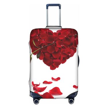 Чохол для валізи JCAKES у формі серця з квітковим візерунком, захисний чохол, захист багажу, можливість персоналізації, білий, розмір 90