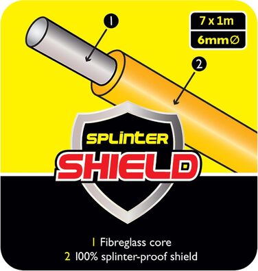 Стандартний набір штанг для протягування кабелю CK MightyRods Pro 10 м, 4 гнучкі секції, стійкий до пошкоджень скловолоконний електричний пристрій для протягування кабелю, електромонтаж, пристрій для протягування кабелю для електриків CK T5421