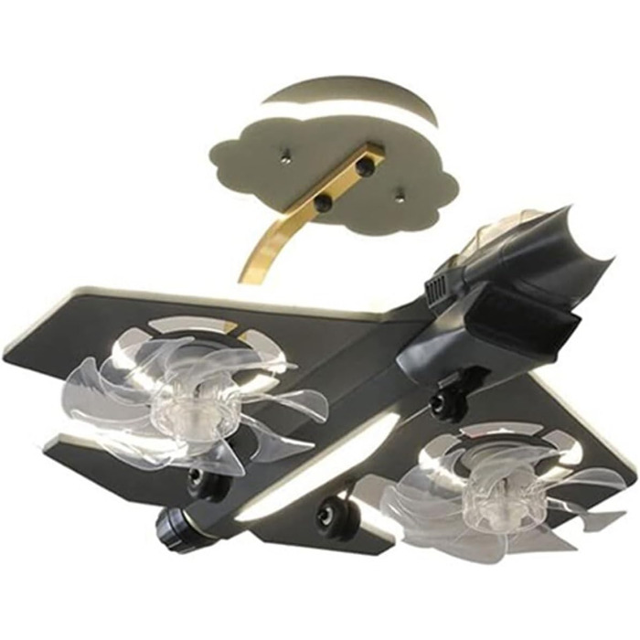 Тихий вентилятор лампа мультфільм літак стельові вентилятори з легким вертольотом модель світлодіодна регульована 6 швидкість вітр