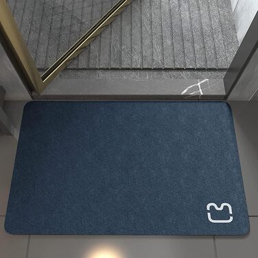 Поглинаючий, нековзний килимок для ванни з мікрофібри, швидковисихаючий килимок для душу, підходить для вітальні, кухні та туалету (темно-синій, 60 x 90 см)