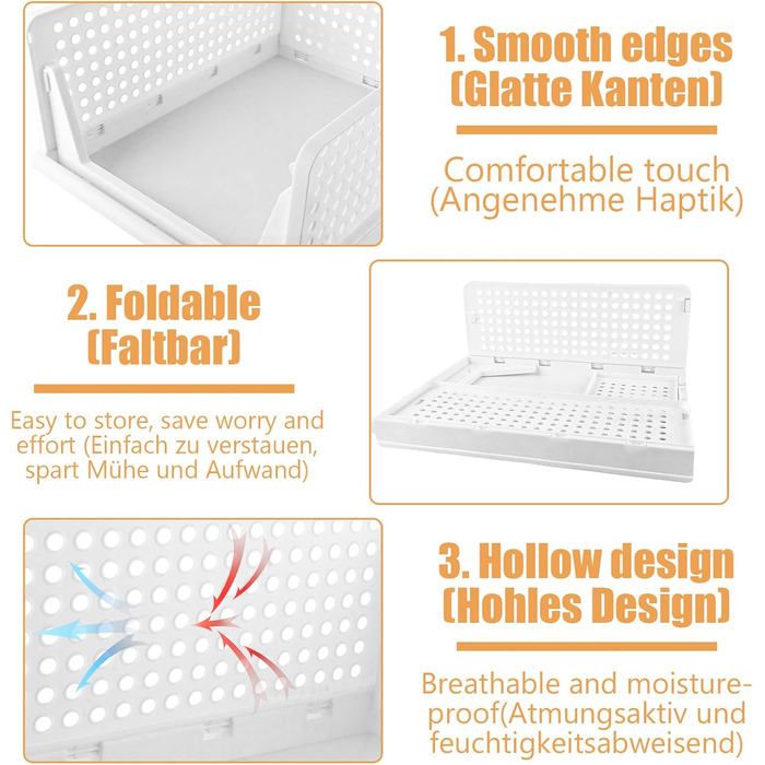 Елементний складний органайзер для шафи, пластикова коробка з шухлядами, штабелюваний органайзер для шафи, полиці для зберігання речей у шафі, спальні, дому, кухні, 5-