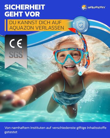 Надзвичайно зручний дитячий комплект для підводного плавання, маска для дайвінгу з надм&39яким силіконом, 7-14 років, кришталево чистий вид крізь загартоване скло Coral