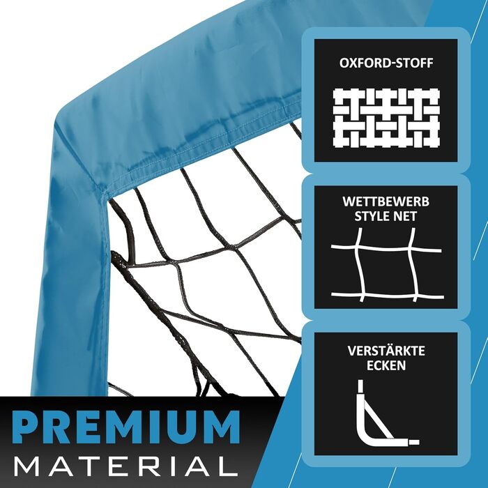 Портативні футбольні ворота RUNBOW для дітей, для гри на задньому дворі, для тренувань юніорів, з сумкою для перенесення, 2,7 x 1,5 м, сіро-блакитні (274 x 152 см), 2 шт.