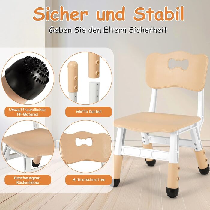Дитячий стілець пластиковий, дитячий стілець для письмового столу регульований по висоті, дитячі стільці зі спинкою до 100 кг нава