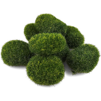Мохові камені штучний зелений декор штучний мох кульки декор мохові кульки мох камені декор штучні камені зелені рослини декор для садових тераріумів декоративні камені мохові камені штучний мох, 8 шт.