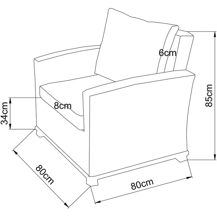 Крісло для відпочинку Destiny Alcudia 80x80x85см, поліротанг, в т.ч. подушки