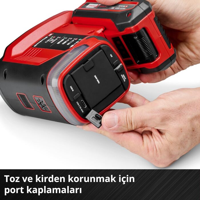 Акумуляторна зарядна станція Einhell TE-ES 18/150/1 Li-C-Solo Power X-Change (18 В, інвертор, підключення 230 В та 12 В, підключення USB-A та USB-C для заряджання, функція заряджання, без акумулятора)