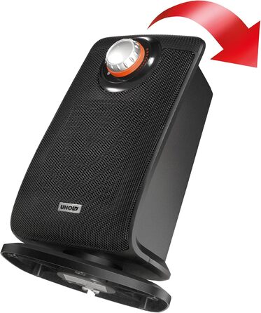 Керамічний обігрівач Unold 86445, чорний до 2000 Вт, функція вентилятора, 4-ступінчастий термостат, поворот на 75, низький рівень шуму, захист від перегріву, ручка для перенесення, захист від крапель IP21