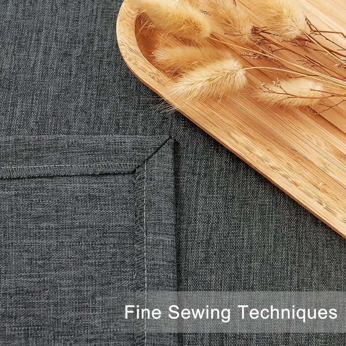 Скатертина WOLTU 130x260см скатертина льон льон вигляд лотос сірий миється брудовідштовхуюча легка у догляді колір та розмір на ви