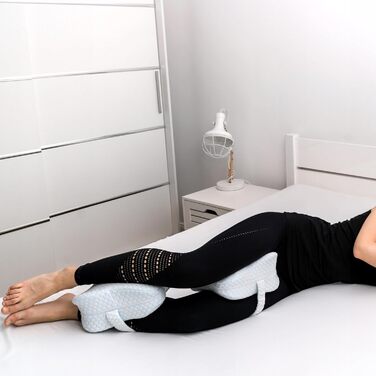 Подушка для коліна Retoo для сну на боці, ортопедична подушка для коліна з піни з ефектом пам&39яті, подушка для ніг для безболісного сну, ергономічна подушка для позиціонування з в&39язкопружної піни з ефектом пам&39яті, дихаючий чохол