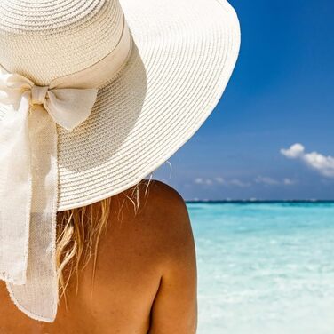 Жіночий широкополий солом&39яний капелюх, складний захисний пляжний капелюх, елегантний літній капелюх, сонцезахисні капелюхи UPF 50, один розмір, білий, Великобританія