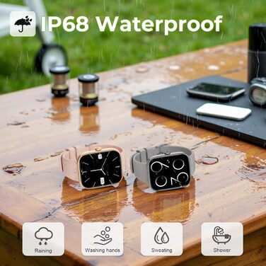 Розумний годинник для чоловіків та жінок, 1,83-дюймовий HD сенсорний розумний годинник, Bluetooth-дзвінки, понад 110 спортивних режимів, фітнес-годинник з пульсометром/монітором сну/крокоміром, водонепроникний спортивний годинник IP68 для Android/iOS, чор