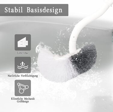 Набори щіток для унітазу, щітка для унітазу з контейнером, щітка для унітазу з очищувачем обідка, щітка для унітазу вигнута, з дов