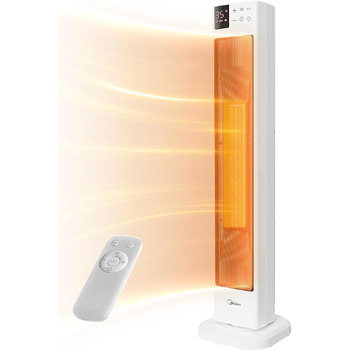 Енергозберігаючий тихий тепловентилятор Midea NTH20-22GR(WH) з пультом дистанційного керування, керамічний тепловентилятор PTC 200