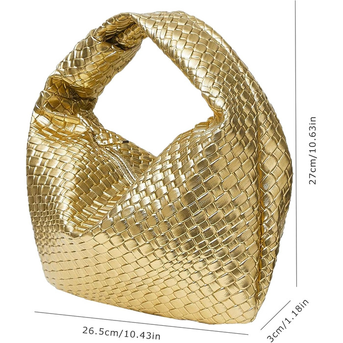 Філомена жіноча сумка-хобо з ручкою-вузлом, шкіряна, на блискавці, клатч, гаманець, золотий колір