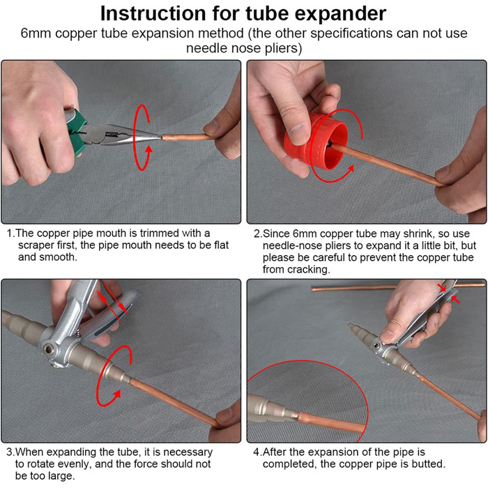 Розширювач мідних труб YUMILI, ручний розширювач з нержавіючої сталі, ручний інструмент для охолодження, ручний інструмент для ремонту мідних труб