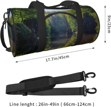 Спортивна сумка, дорожня сумка, дуга, міст, принт, сумка на нічліг, чорна, універсальний розмір, сумка для подорожей