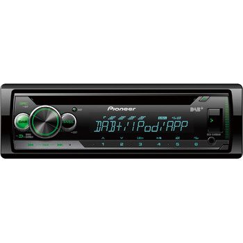 Автомагнітола 1-DIN, CD-тюнер з FM і DAB, MP3, USB і AUX вхід, RGB-підсвічування, додаток Smart Sync, 5-смуговий еквалайзер, Spotify, включаючи антену DAB з антеною, 410DAB-AN