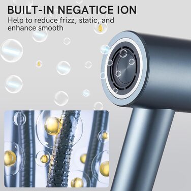 Фен акумуляторний, іонний акумуляторний фен Фен з двигуном 110 000 об/хв, фен з 4 режимами зарядки і магнітною насадкою, дорожній