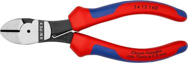 Діагональні кусачки Knipex Kraft чорні атраментовані, з багатокомпонентними ручками 160 мм 74 12 160